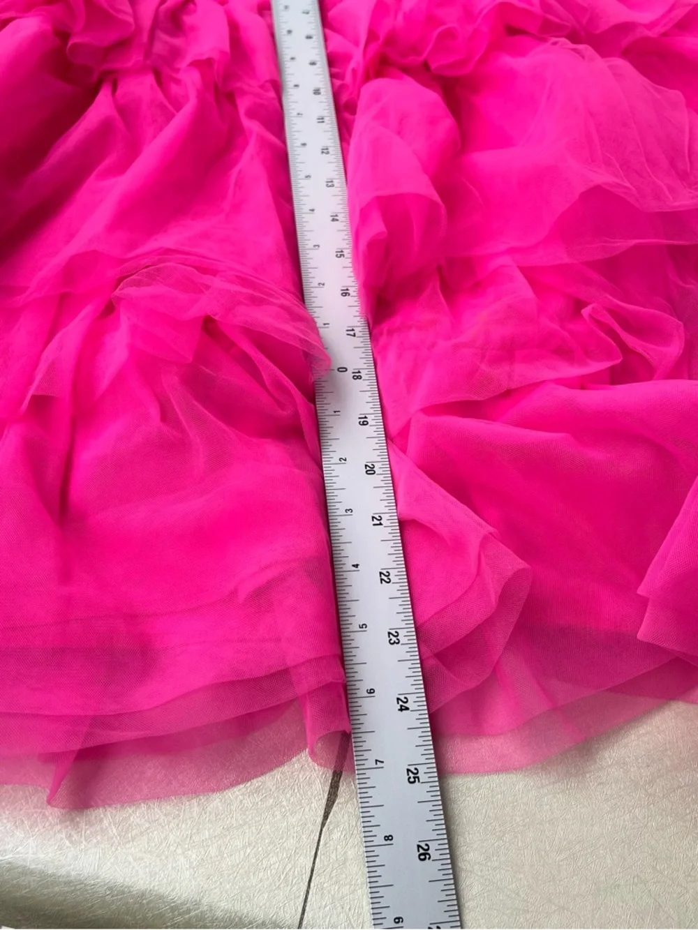 Thirty/Thirty LA Ruffle Tulle Hot Pink Strapless Dress Women’s Size M - Picture 6 of 10
